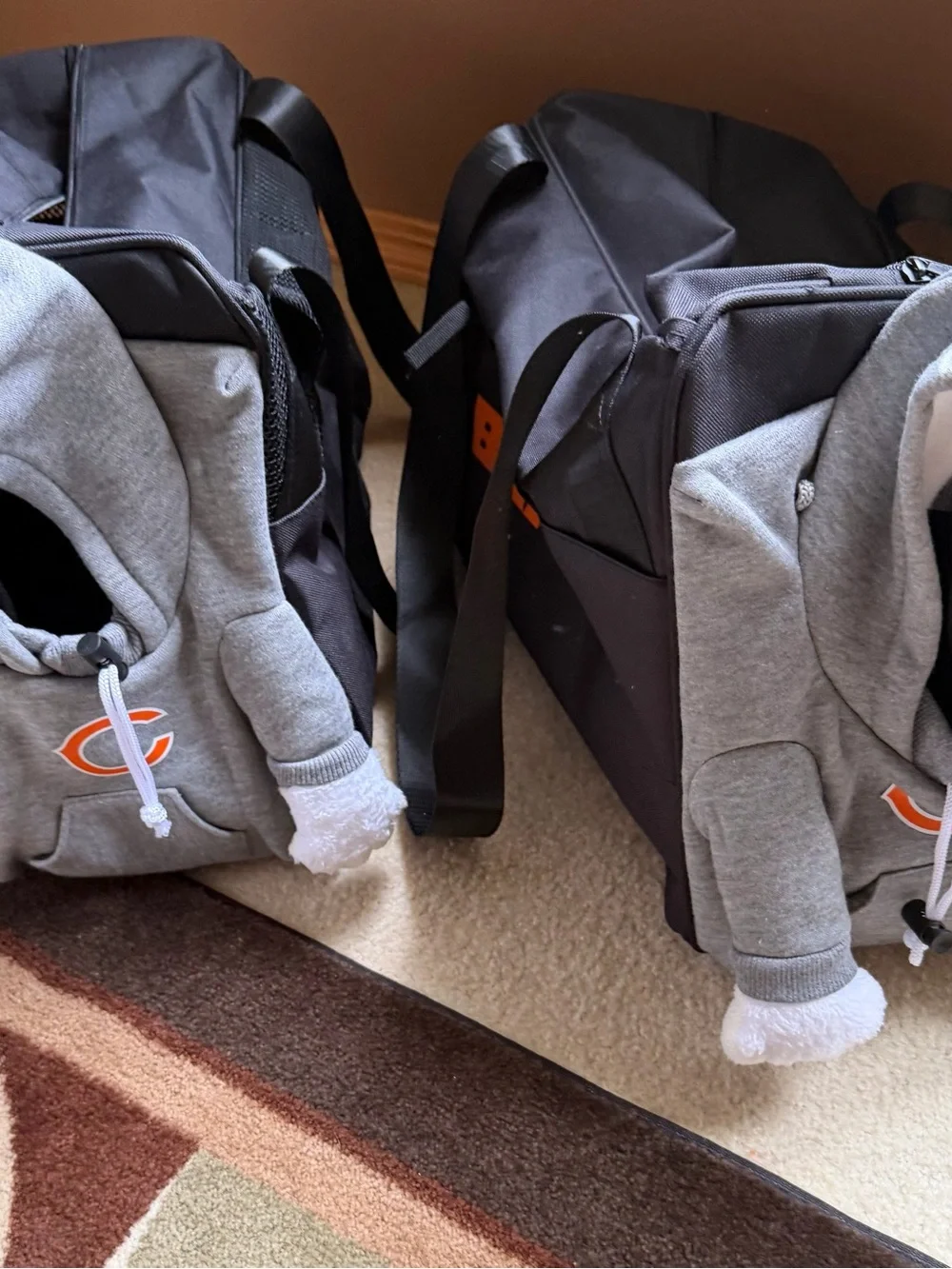 Black & Gray Pet Carrier Hoodie - Team Logo Dog Travel Bag